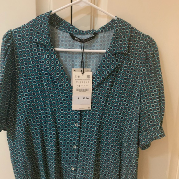 Zara printed button down top - Picture 3 of 4